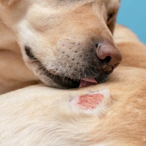 Una ferita provocata dalla dermatosi canina